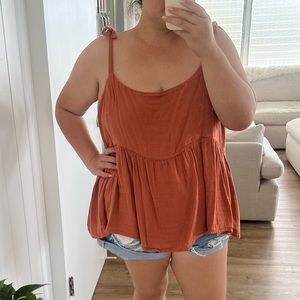 Gauzy cotton spaghetti strap top